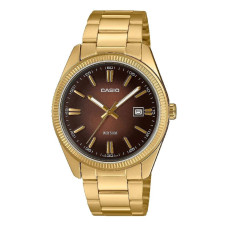 Casio Collection MTP‑1302PGC‑5AVEF – Ανδρικό/Unisex Αναλογικό Ρολόι, Χρυσό – Καφέ Καντράν, Ημερομηνία
